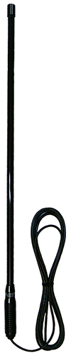 All-black AM/FM radio receive light-duty spring base collinear, receive only, 5m RG58A/U, Car radio male plug to FME male adaptor – 750mm